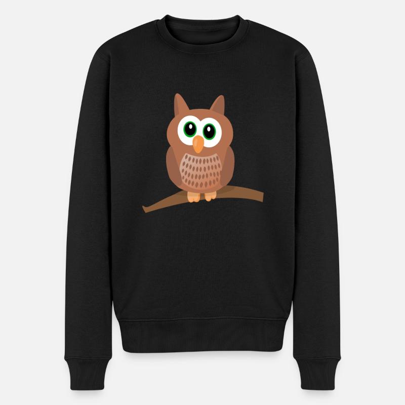 Chouette hibou mignon - Pull Premium bio Homme - noir