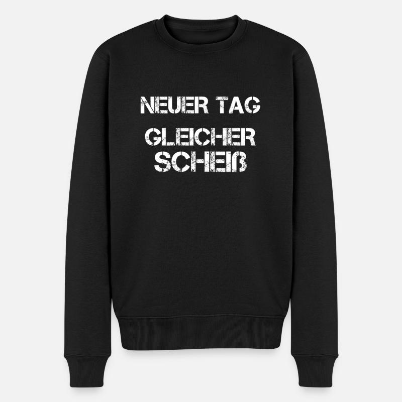 Spruch Arbeit - Männer Premium Bio Pullover - Schwarz