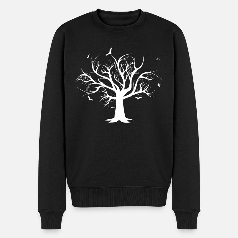 Baum - Männer Premium Bio Pullover - Schwarz