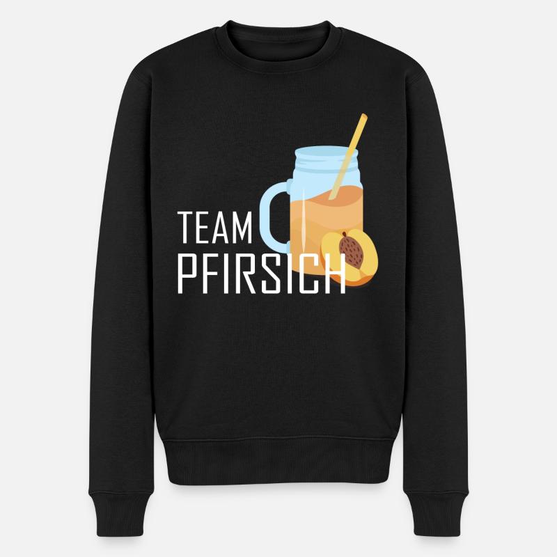 Eistee Pfirsich Sommer - Männer Premium Bio Pullover - Schwarz
