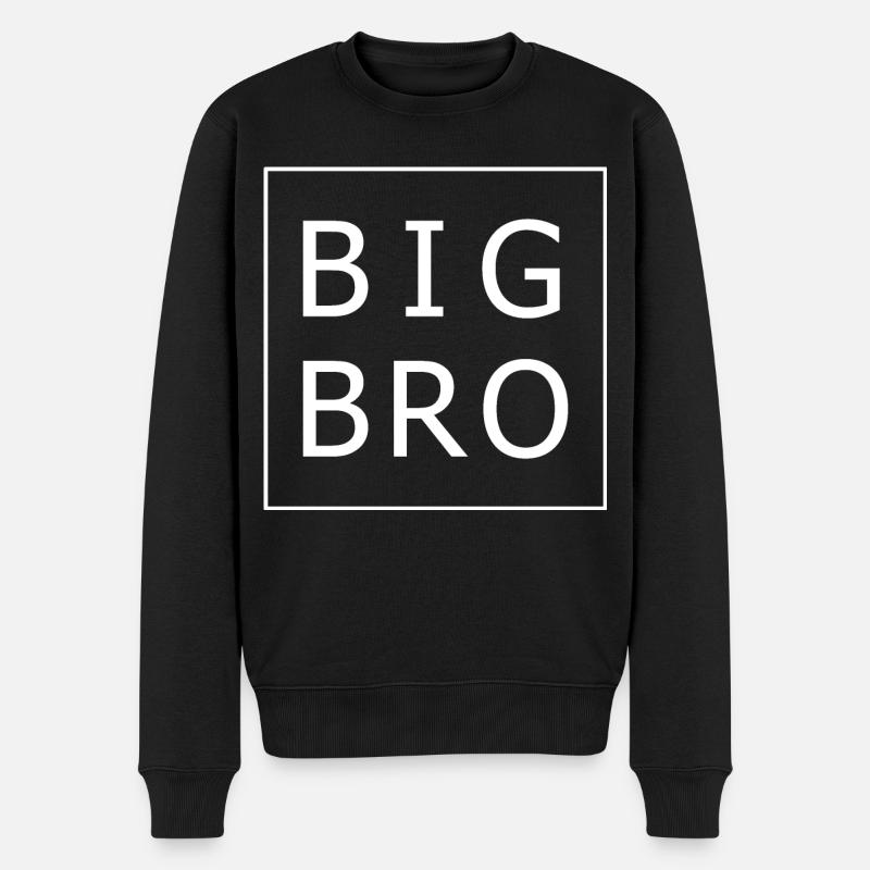 BIG BRO. BIG BROTHER - Männer Premium Bio Pullover - Schwarz