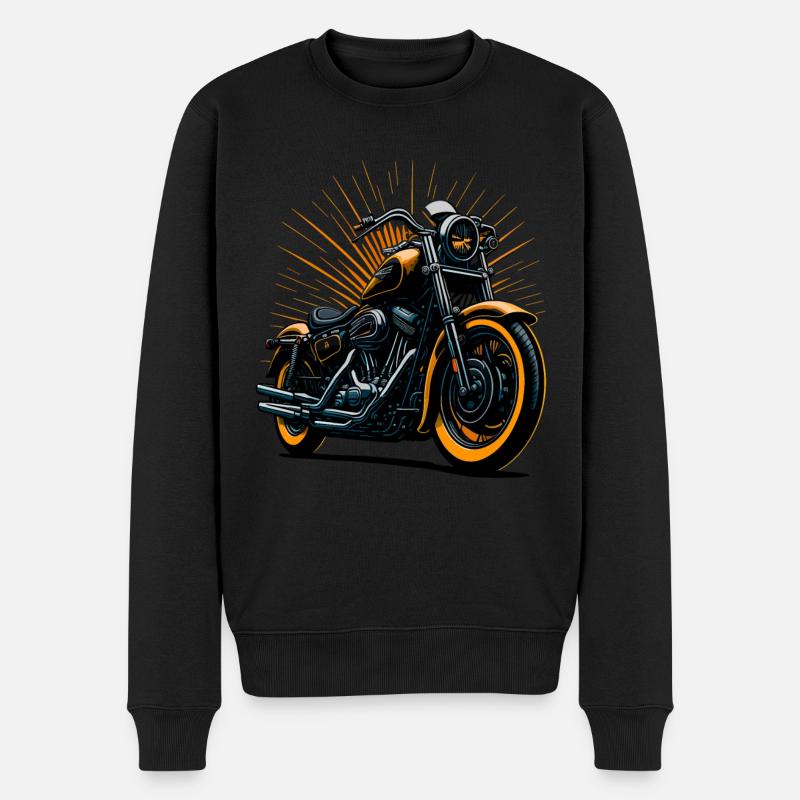 Klassische Motorrad-Illustration - Männer Premium Bio Pullover - Schwarz