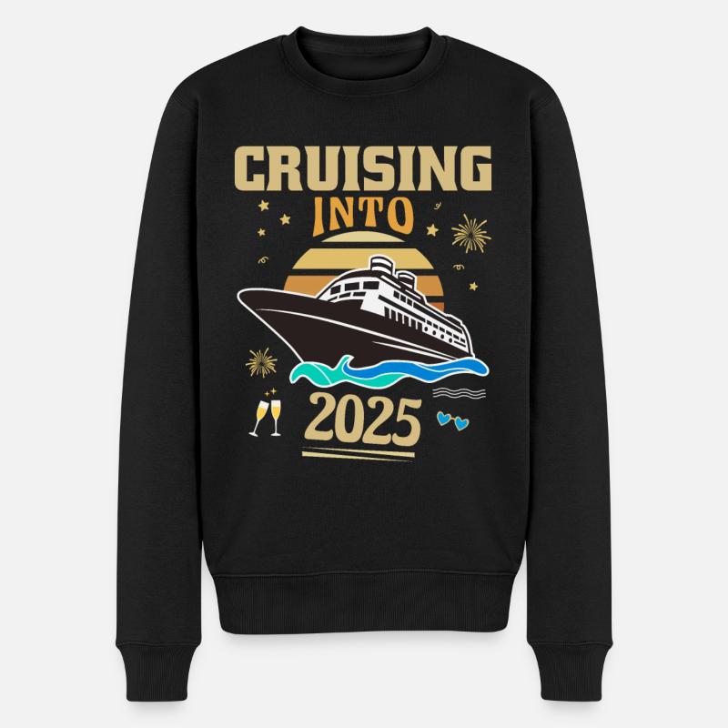 Kreuzfahrt ins Jahr 2025 Neujahr - Männer Premium Bio Pullover - Schwarz