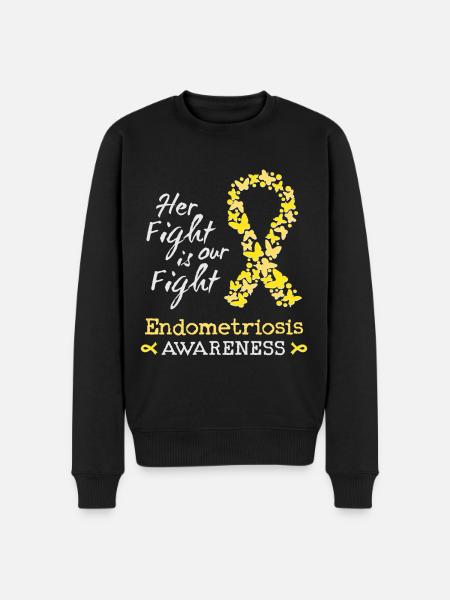 Her fight is our fight Endometriosis Awareness - Men's Premium Organic Jumper - black
