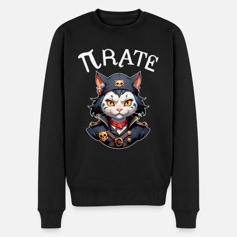 Chat pirate de Pi Day - Pull Premium bio Homme - noir