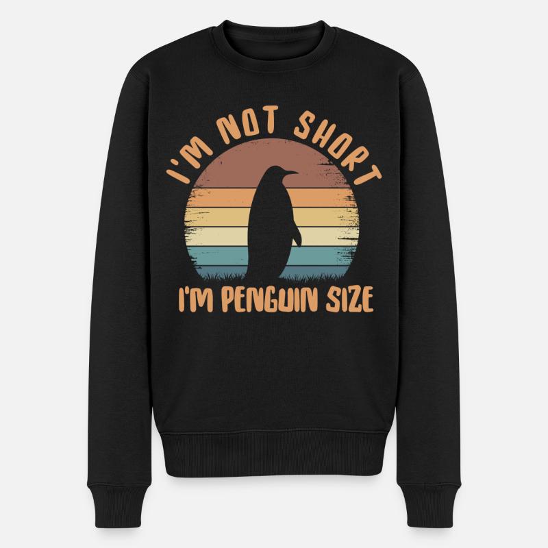 Ich bin nicht klein Ich bin Pinguin Größe Liebe Pinguine - Männer Premium Bio Pullover - Schwarz