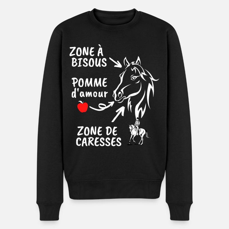 CHEVAL ZONE DE BISOUS - Pull Premium bio Homme - noir