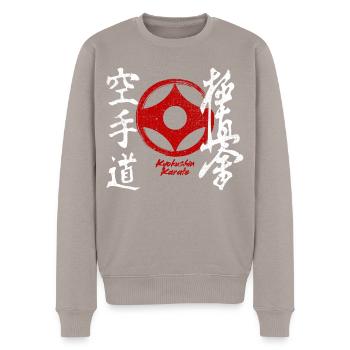 Karaté Kyokushinkai Kanji Art Martial Japon - Pull Premium bio Homme - taupe - Devant - Nico (187cm)
