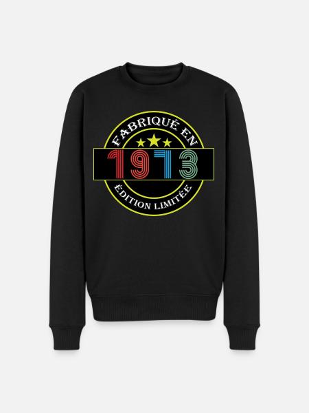 Made in 1973 Limited Edition - Men's Premium Organic Jumper - black