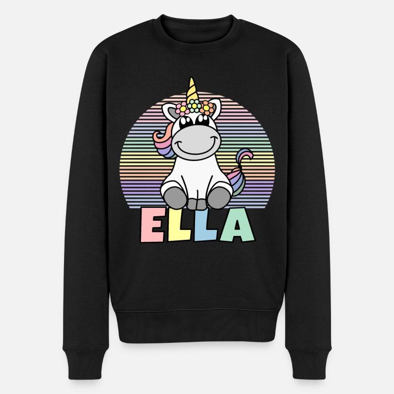 Nom de la licorne Ella - Pull Premium bio Homme - noir