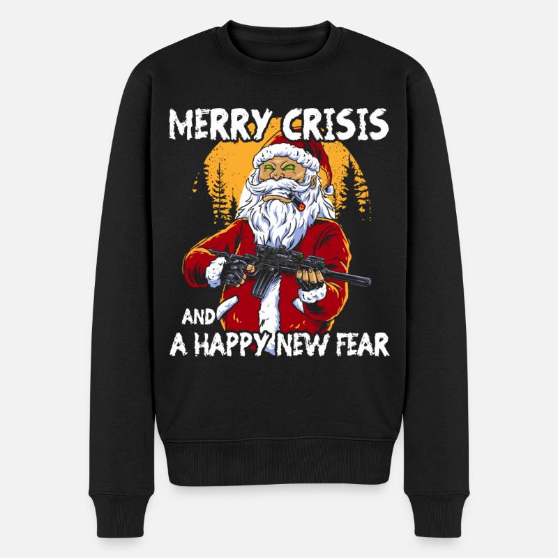 Merry Crisis - Männer Premium Bio Pullover - Schwarz
