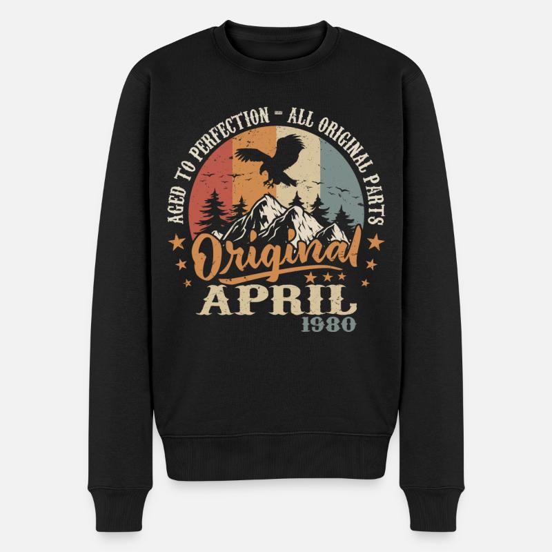Jubiläum April 1980 | Geschenk April 1980 - Männer Premium Bio Pullover - Schwarz