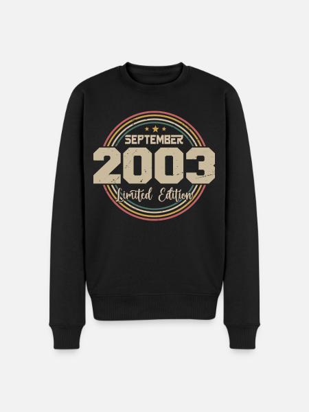 September 2003 Birthday Gift 2003 - Men's Premium Organic Jumper - black