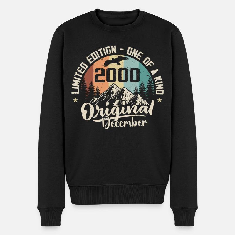 Dezember 2000 Geburtstag - Dezember 2000 Geschenk - Männer Premium Bio Pullover - Schwarz