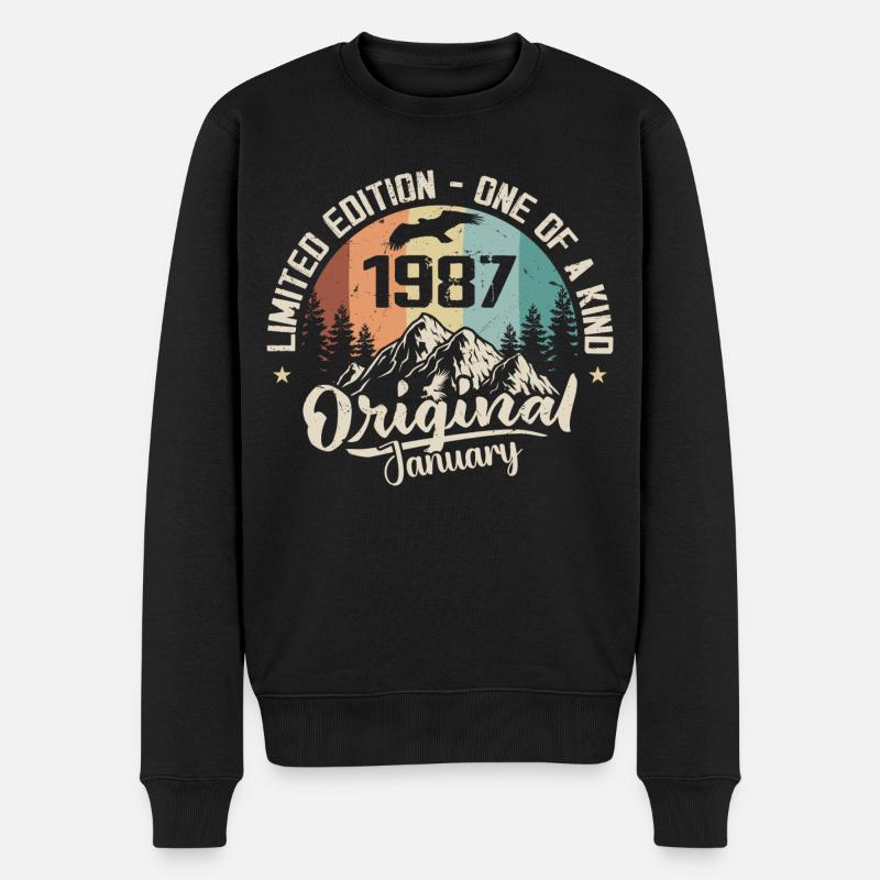 Januar 1987 Original Geschenk zum 39-jährigen Jubiläum - Männer Premium Bio Pullover - Schwarz
