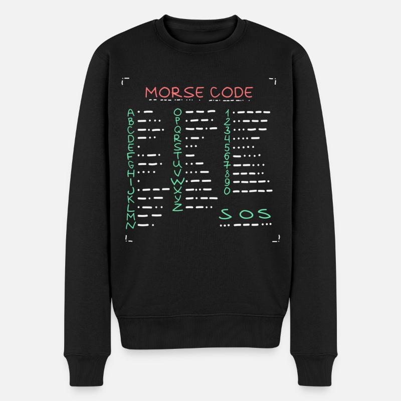 Morse Code Amateurfunker Funkamateur - Männer Premium Bio Pullover - Schwarz