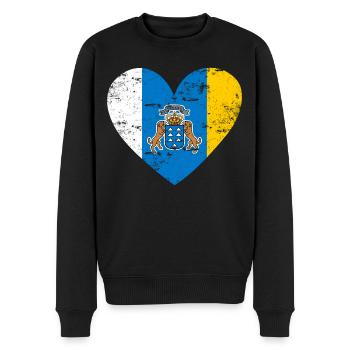 Îles Canaries Flag Heart - Pull Premium bio Homme - noir - Devant - Nico (187cm)