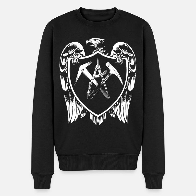 Armoiries de Roofer Eagle - Pull Premium bio Homme - noir