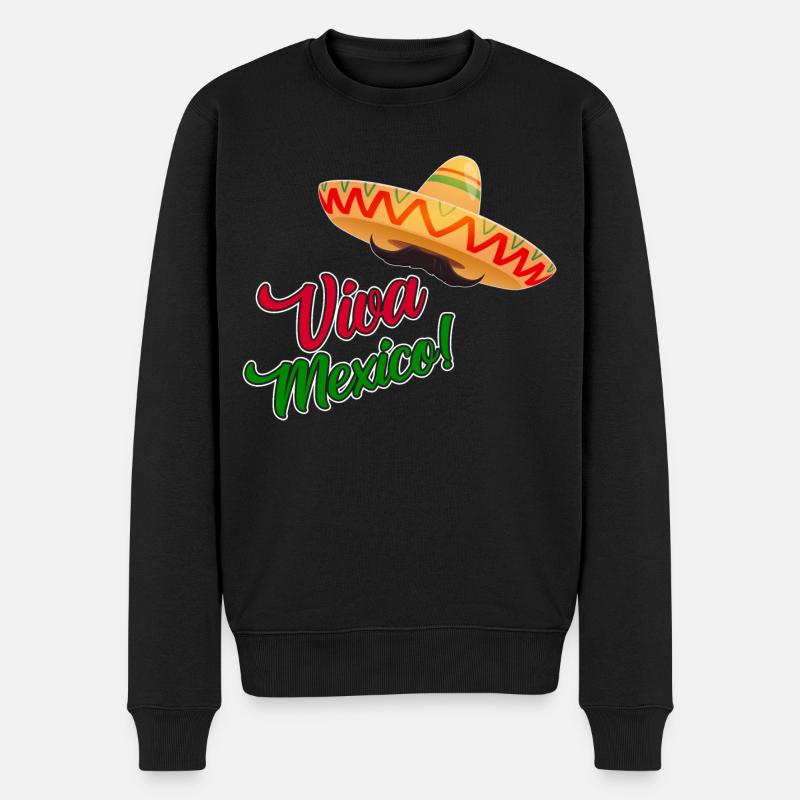 Viva Mexico - Fiesta Party - Männer Premium Bio Pullover - Schwarz