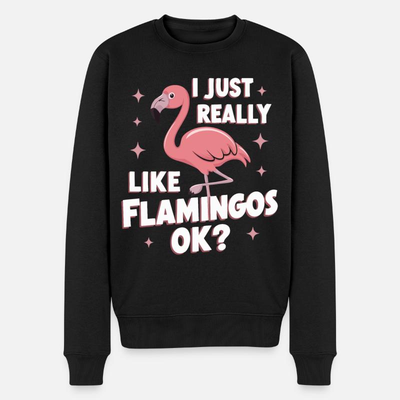 Flamant rose animal - Pull Premium bio Homme - noir