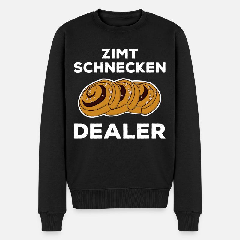 Bäcker Bäckerei Backwaren backen Zimtschnecke - Männer Premium Bio Pullover - Schwarz
