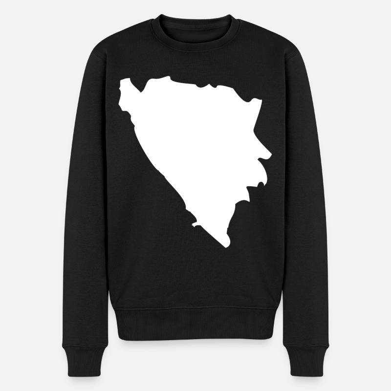 Drapeau de carte de Bosnie-Herzégovine - Pull Premium bio Homme - noir