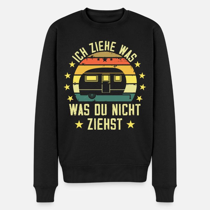 Ich ziehe was was du nicht ziehst Wohnwagen Camper - Männer Premium Bio Pullover - Schwarz