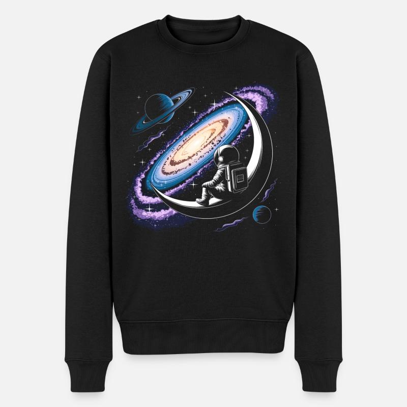 Lune Astronaute Science Espace - Pull Premium bio Homme - noir