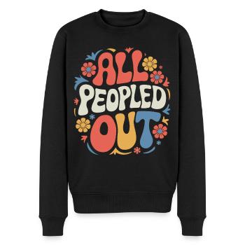 Introvert, antisocial, introvert - Men's Premium Organic Jumper - black - Front - Nico (187cm)