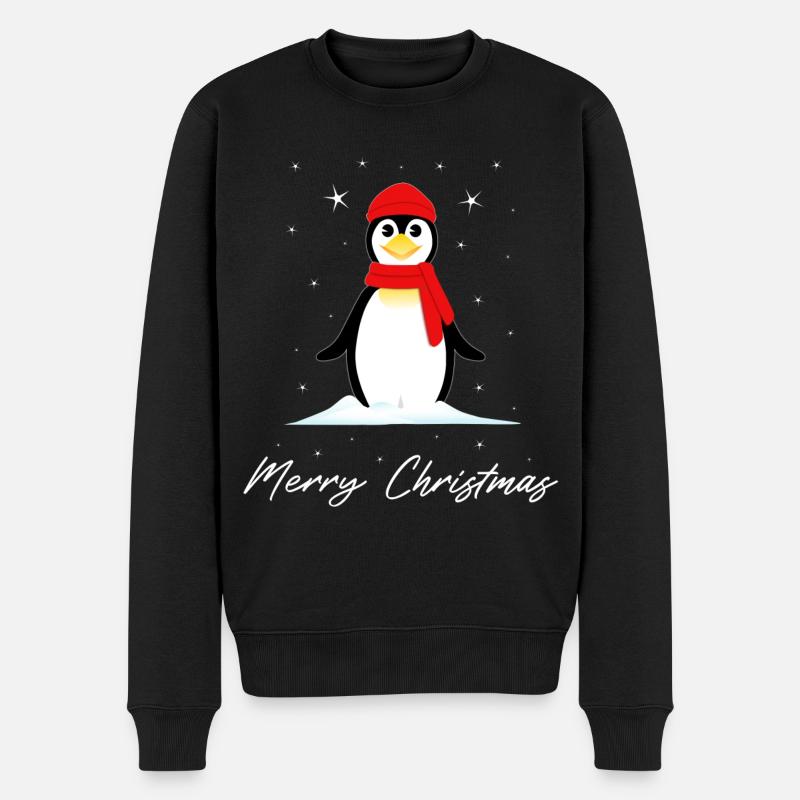 Pingouin Joyeux Noël - Pull Premium bio Homme - noir