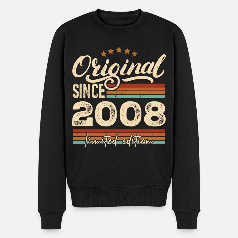 Original 2008 Jahrgang - 2008 Geburtstagsgeschenk - Männer Premium Bio Pullover - Schwarz