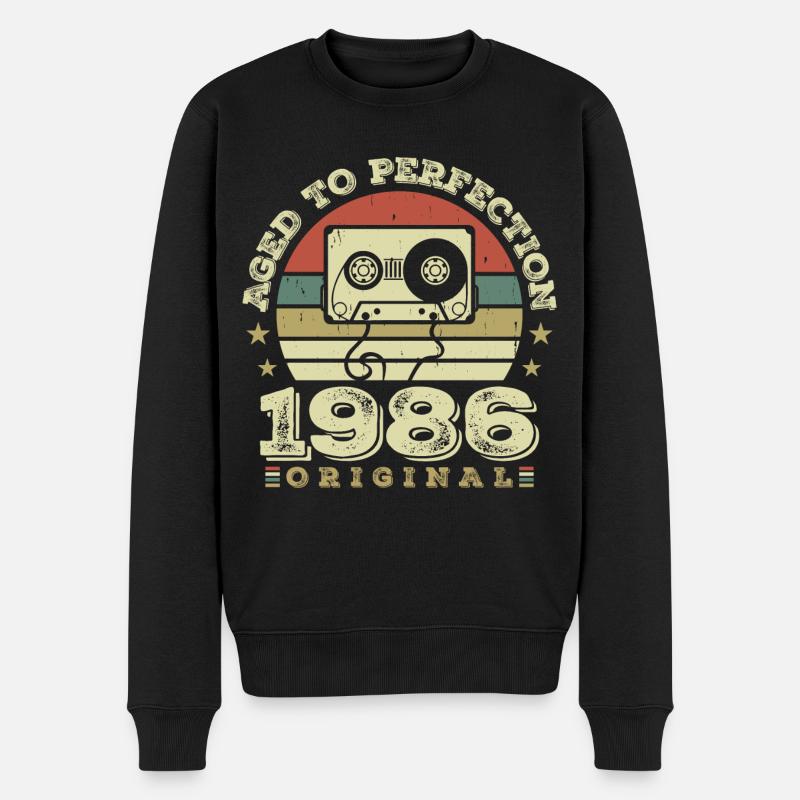 Original Vintage Jubiläumsgeschenkidee 1986 - Männer Premium Bio Pullover - Schwarz