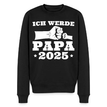 Ich werde Papa 2025 Werdender Vater - Männer Premium Bio Pullover - Schwarz - Vorne - Nico (187cm)