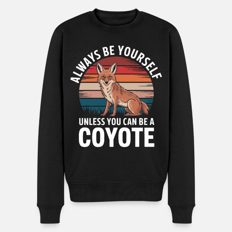 Coyote Animal Drôle - Pull Premium bio Homme - noir