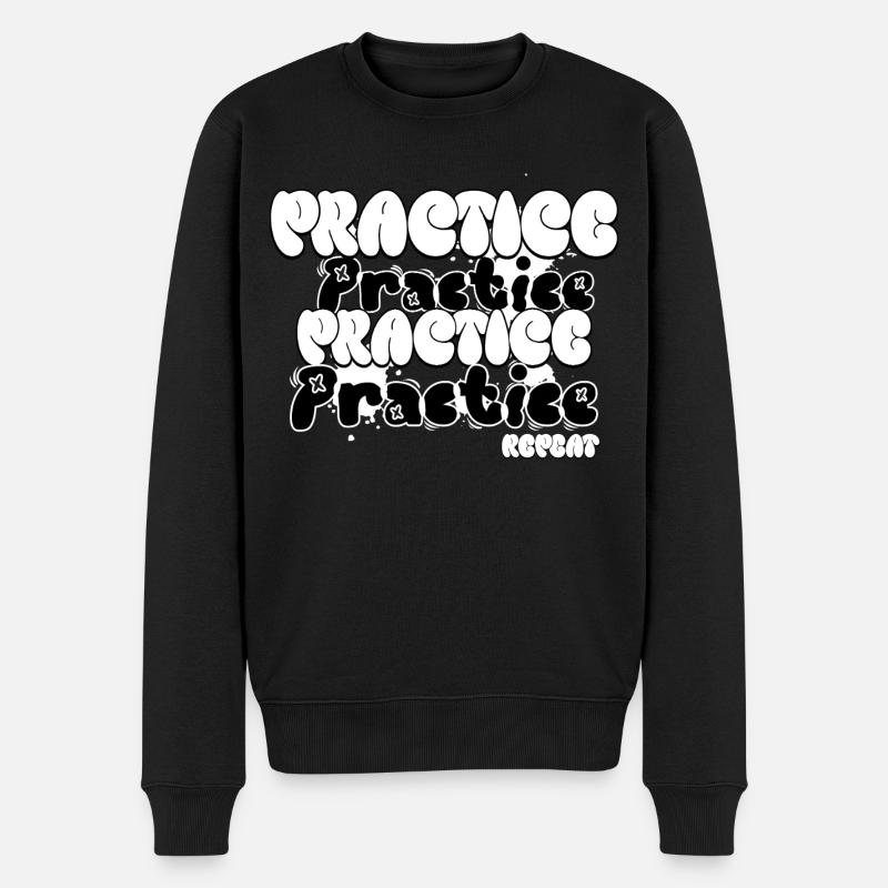 Practice and Repeat - Men's Premium Organic Jumper - black