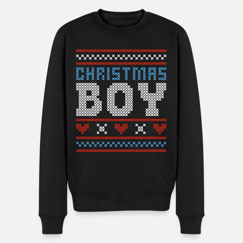 Christmas Boy - Männer Premium Bio Pullover - Schwarz