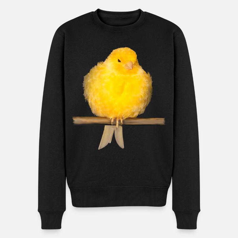 niedlicher Kanarienvogel mit gelben Federn - Männer Premium Bio Pullover - Schwarz