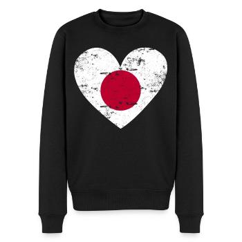 Cœur du drapeau du Japon - Pull Premium bio Homme - noir - Devant - Nico (187cm)