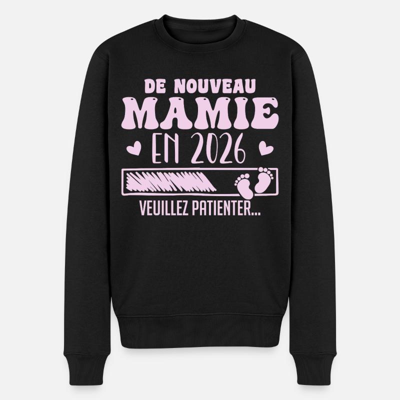Schwangerschaft Oma Wieder Oma 2026 - Männer Premium Bio Pullover - Schwarz