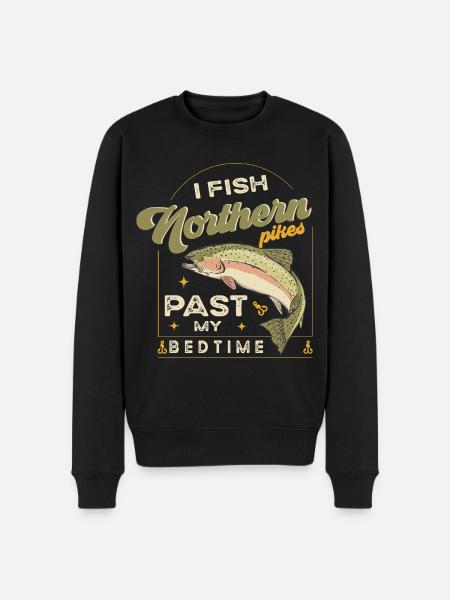 fishing, pike, northern, - Männer Premium Bio Pullover - Schwarz