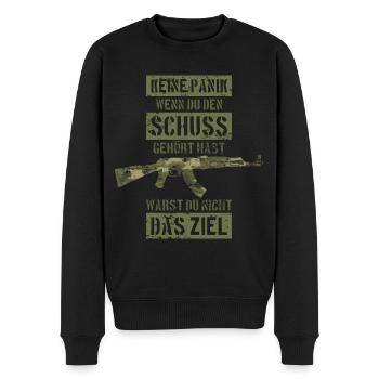 SOLDAT BUNDESWEHR BUND MG MASCHINENGEWEHR - Männer Premium Bio Pullover - Schwarz - Vorne - Nico (187cm)