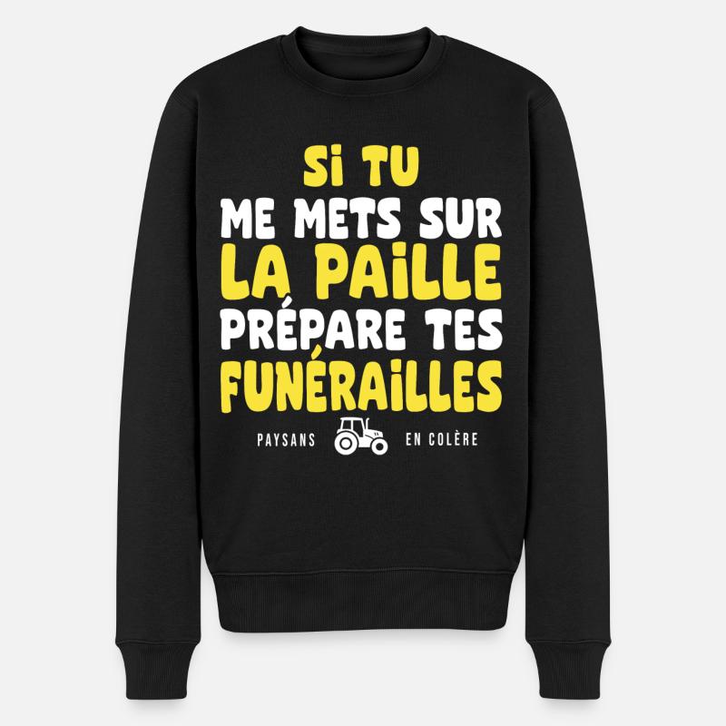 paysans en colere agriculteur agricultrice - Pull Premium bio Homme - noir