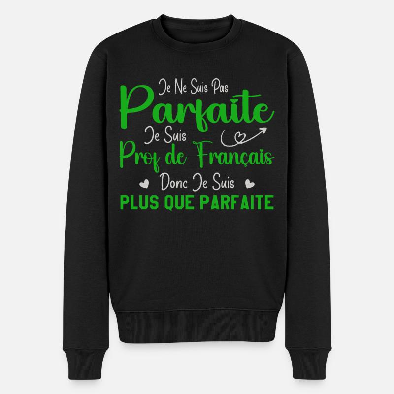 Femme Humour Professeur de Français - Pull Premium bio Homme - noir