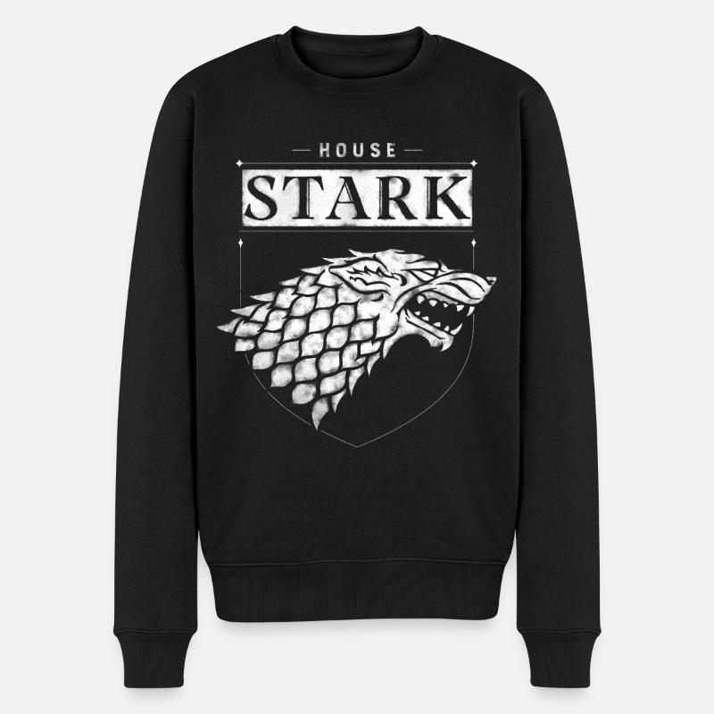 Game Of Thrones Haus Stark Wappen Schattenwolf - Männer Premium Bio Pullover - Schwarz