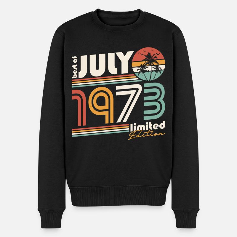 Juli 1973 Jahrgang Vintage Retro Geburtstag - Männer Premium Bio Pullover - Schwarz