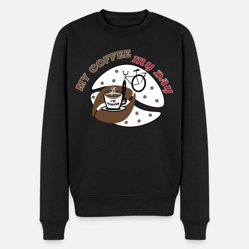 Café et vélo - Pull Premium bio Homme - noir