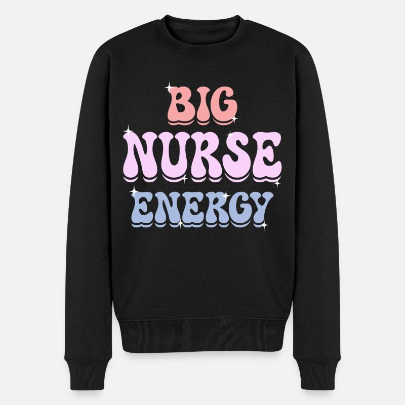 Energische Krankenschwester Krankenschwester - Männer Premium Bio Pullover - Schwarz