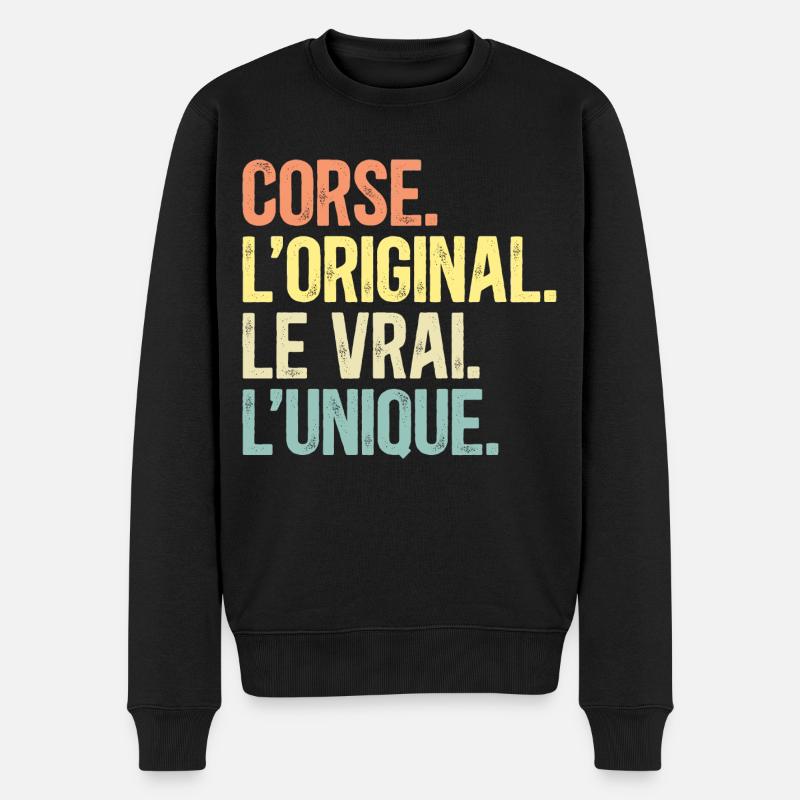 Corse L'Original Le Vrai L'Unique Homme Corse - Pull Premium bio Homme - noir