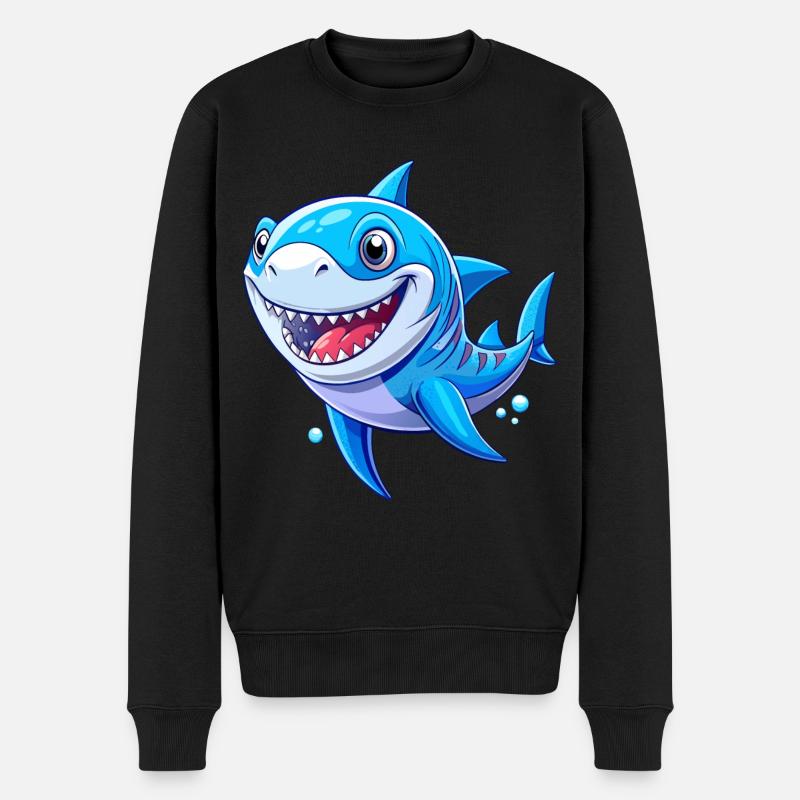 Süßer Hai - Männer Premium Bio Pullover - Schwarz
