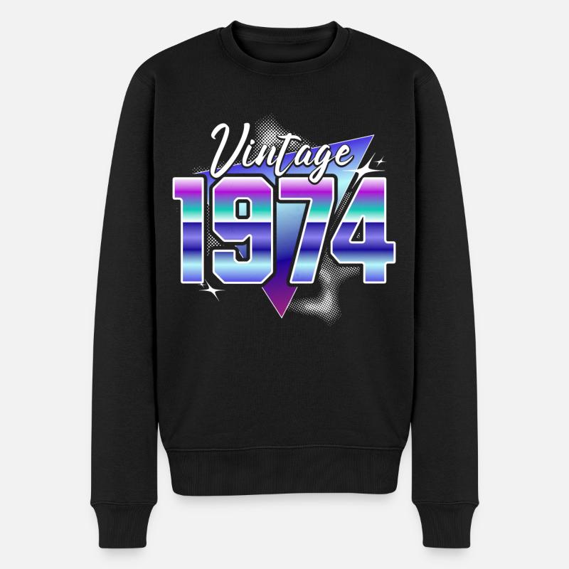 Retro 50eme Anniversaire 1974 - Pull Premium bio Homme - noir